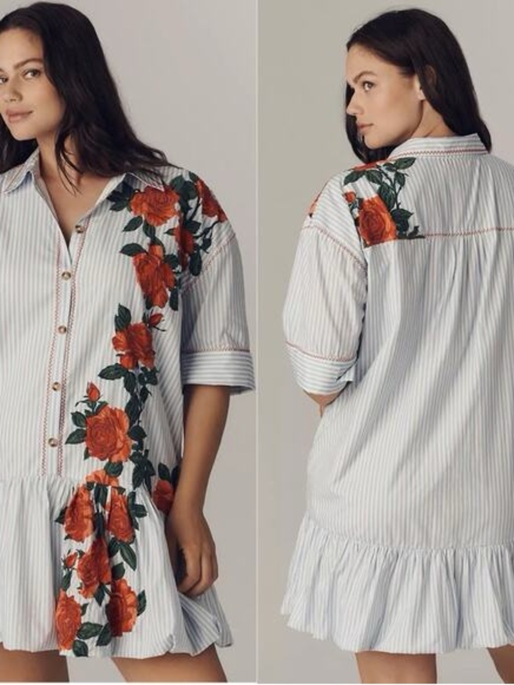 Anthropologie Maeve Short Sleeve Bubble Mini Shirt Dress Size XL EUC - Picture 3 of 7